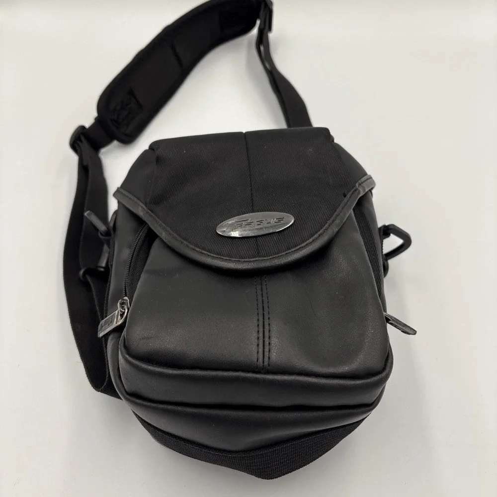 Targus Camera Case Bag Multi Pocket Black Gray Shoulder Strap Cross Body